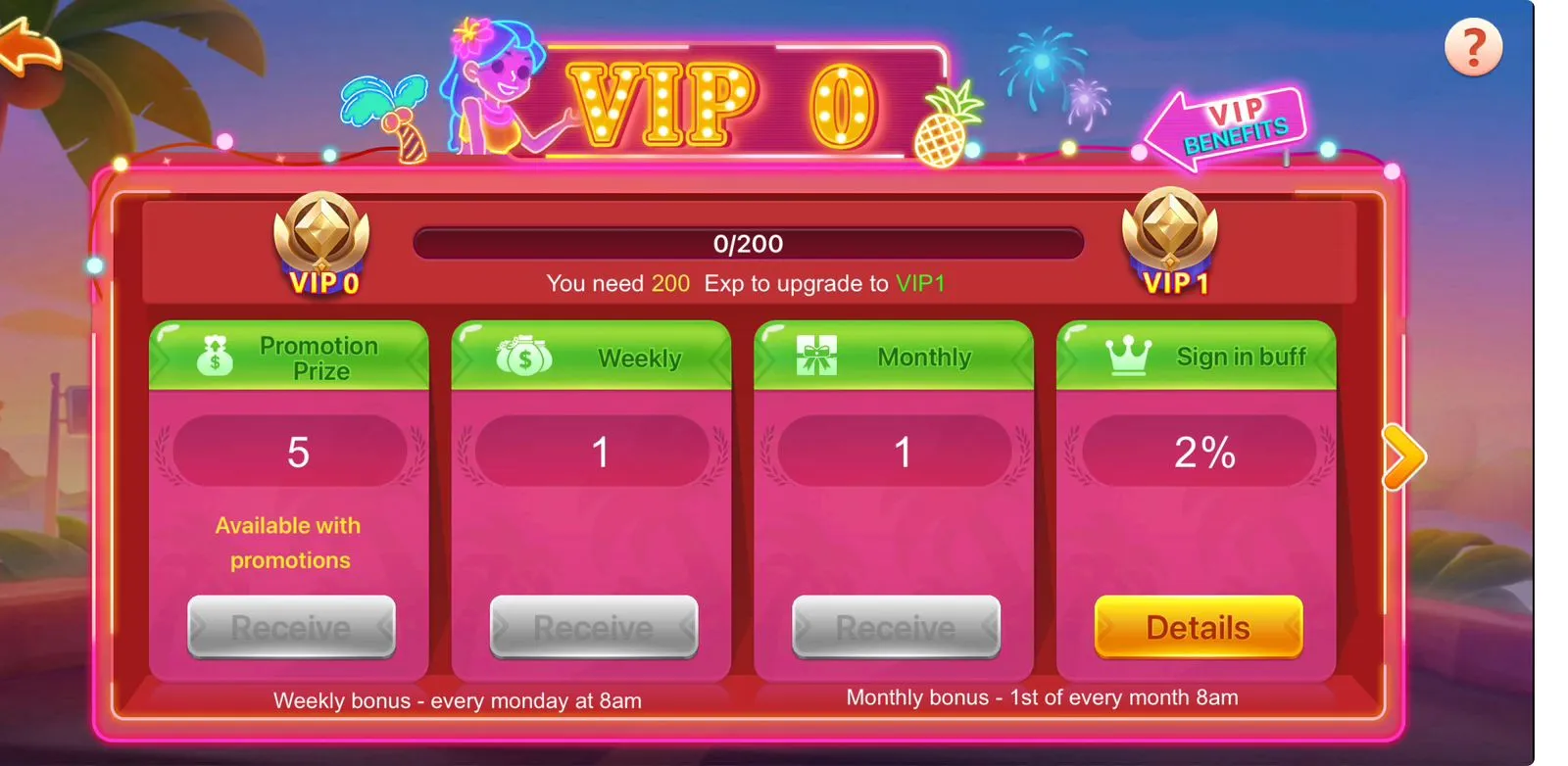 EC777 Game VIP program screen detailing exclusive rewards and faster withdrawals